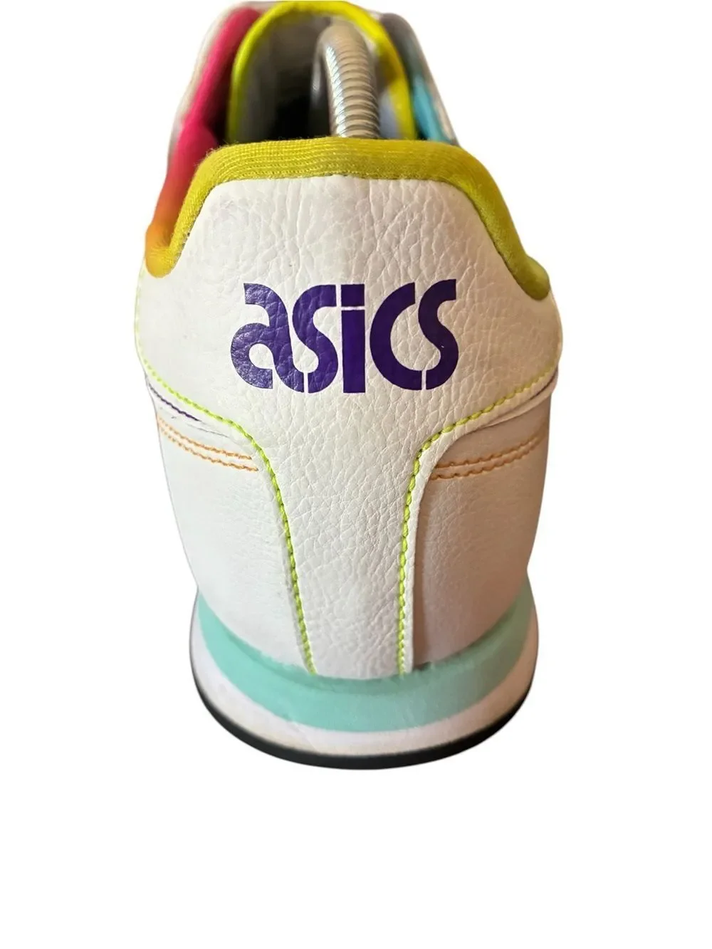 ASICS White Sneakers with Pastel Trim and Teal Midsole Woman’s Size 12